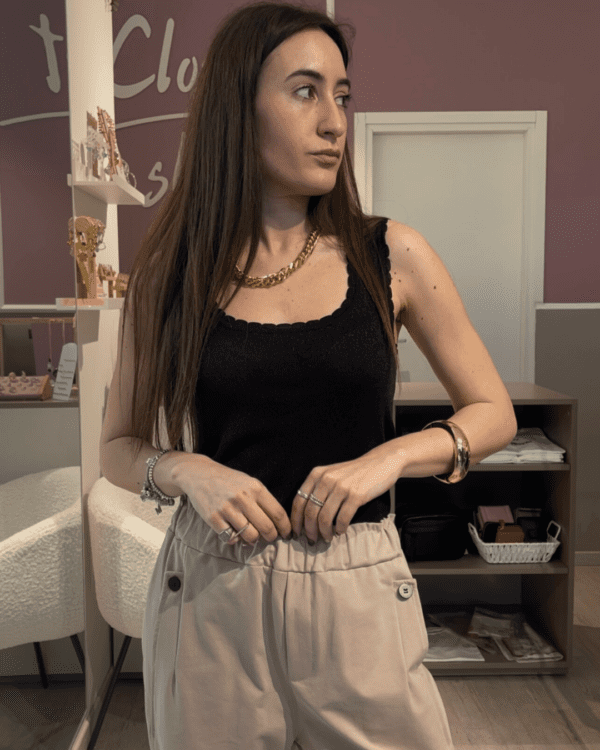 Canotta lurex nera