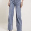 Jeans wide leg con risvolto