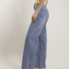 Jeans wide leg con risvolto - immagine 2