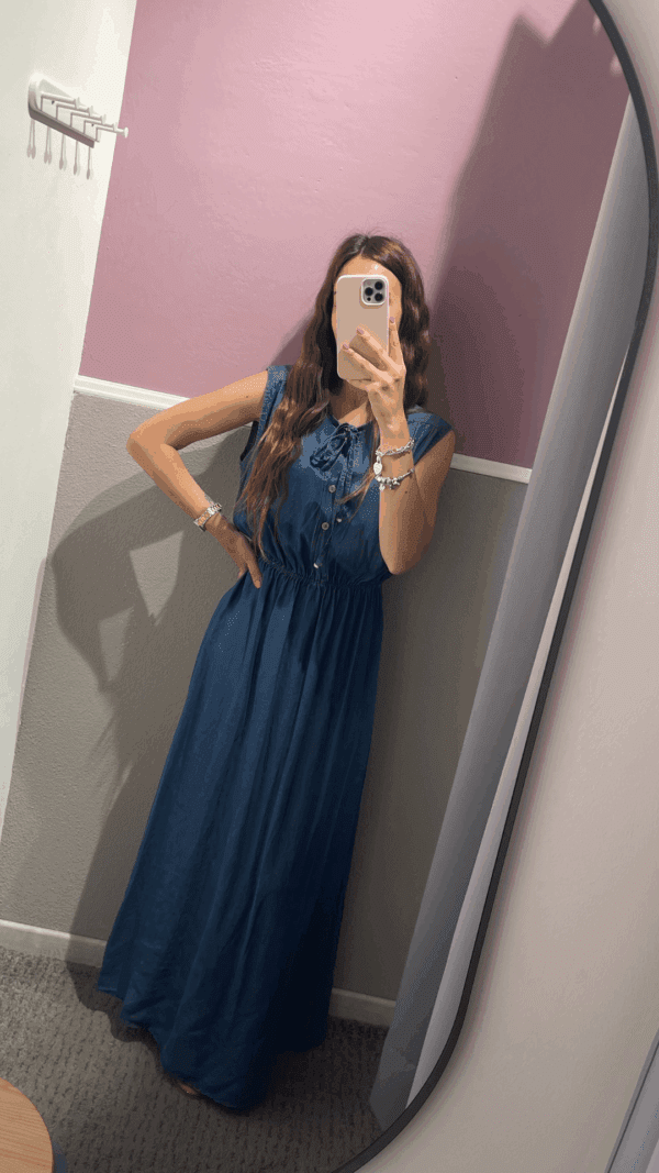 Abito lungo chambray