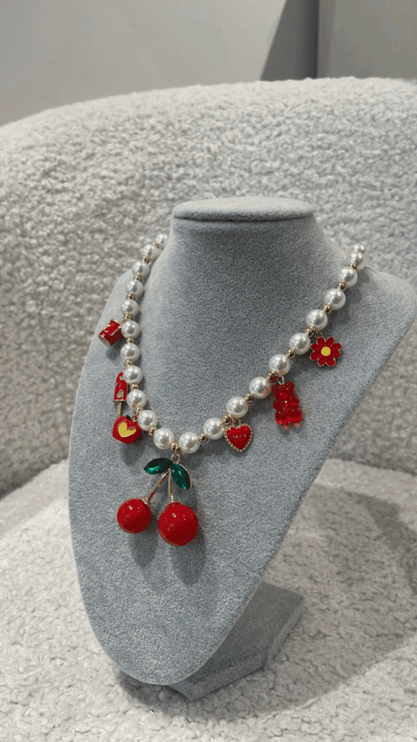 Collana perle ciliegie