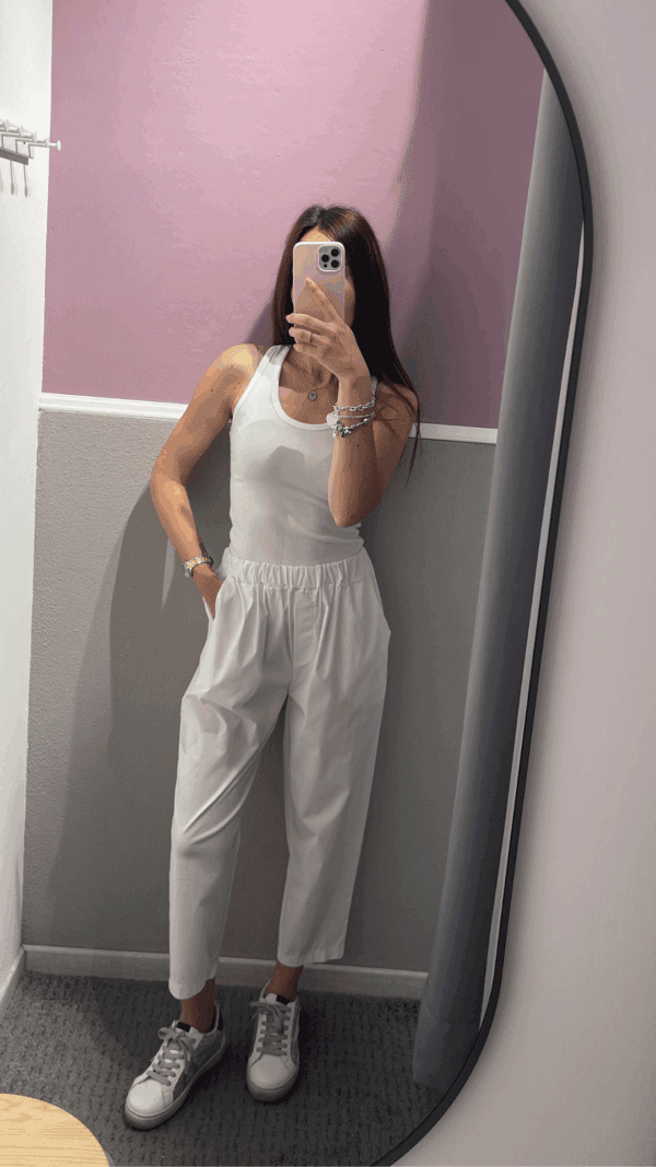 Pantalone cotone bianco