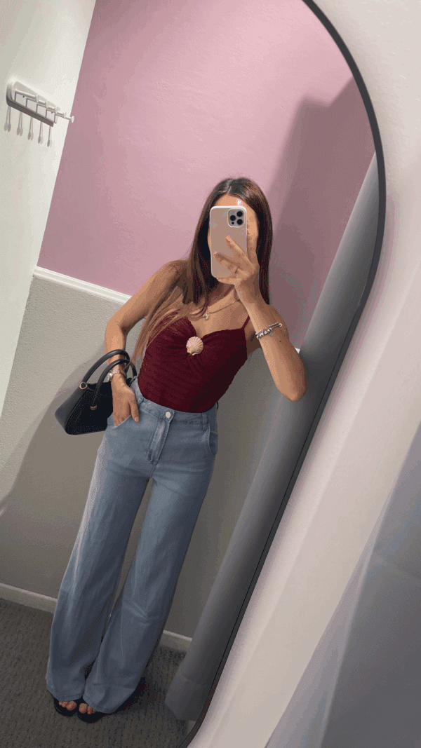 JEANS LEGGERI A PALAZZO BLU CHIARO