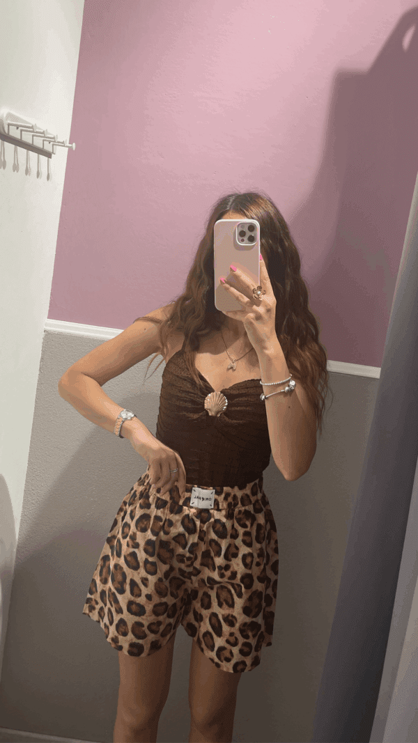 SHORT COTONE ANIMALIER