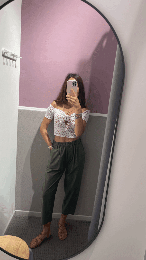 Pantalone cotone verde militare