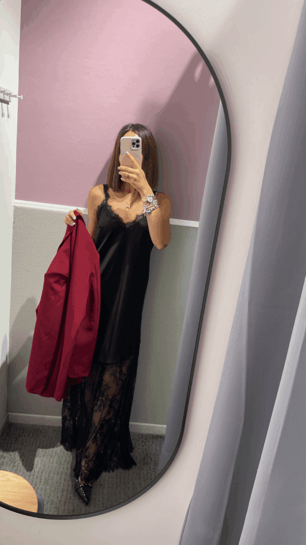 Abito satin e pizzo